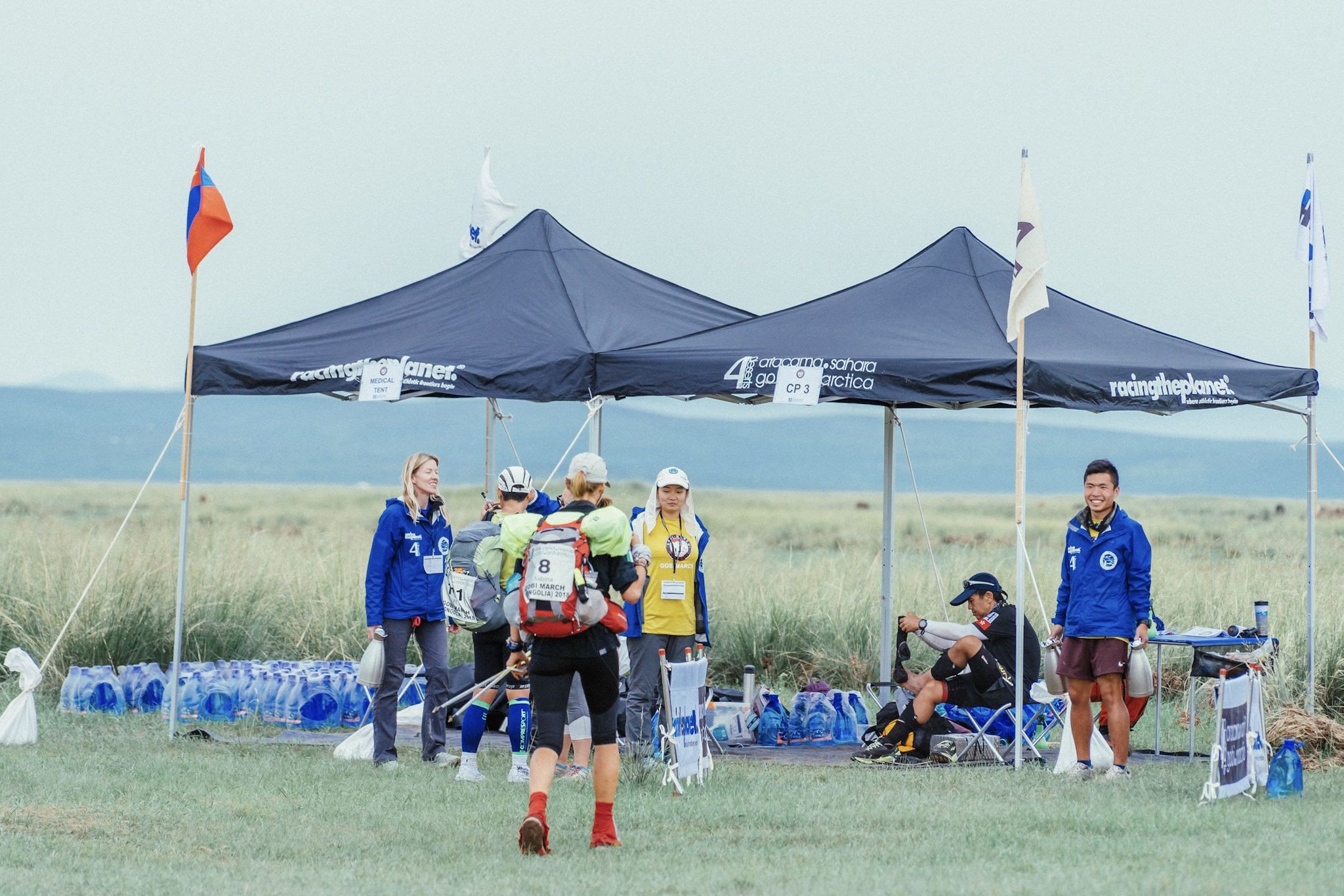 A checkpoint at a RacingThePlanet race