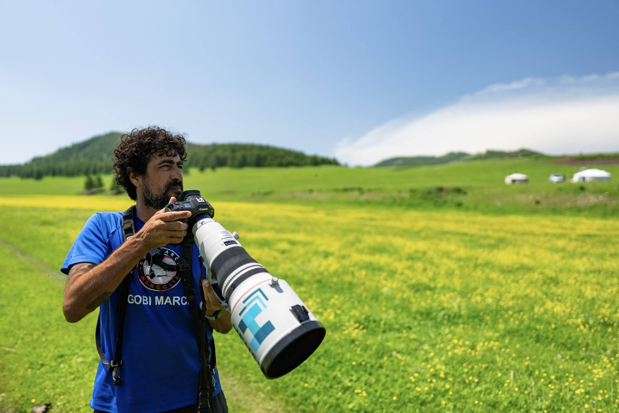A photographer on the course
