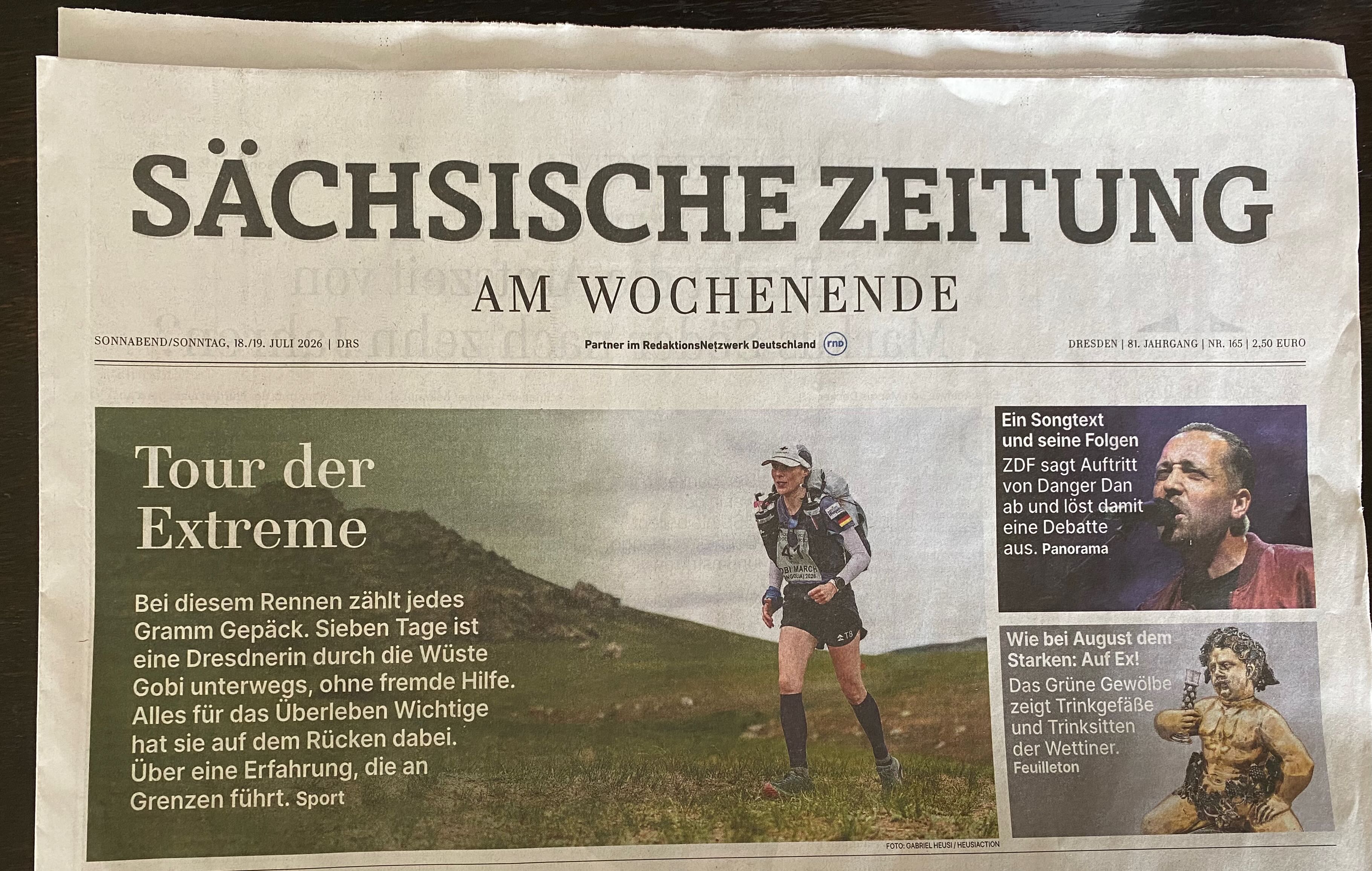 Sächsische Zeitung: Tina Guenther places 2nd at the Gobi March 2026